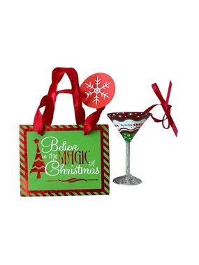 Charming Christmas Ornament w/ gift bag. Measurements in pictures. New!